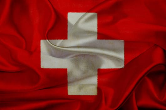 Switzerland grunge waving flag