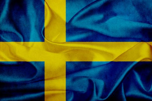 sweden grunge waving flag