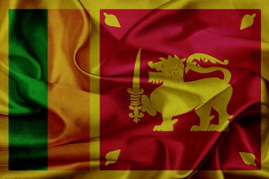 Sri Lanka grunge waving flag