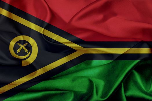 Vanuatu grunge waving flag