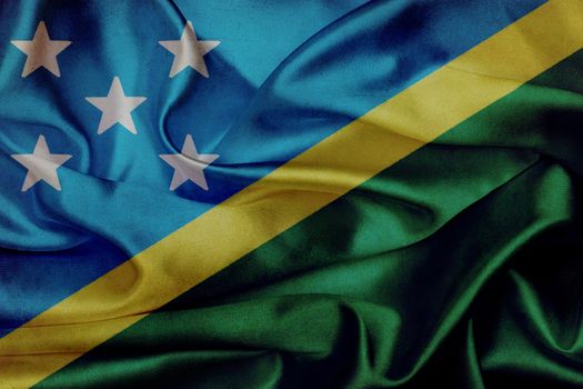 Solomon Islands grunge waving flag