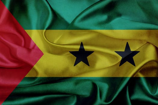 Sao Tome and Principe grunge waving flag