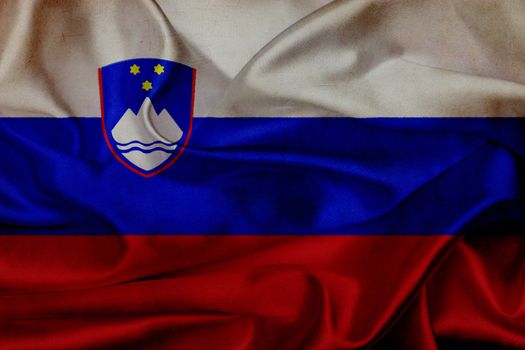 Slovenia grunge waving flag
