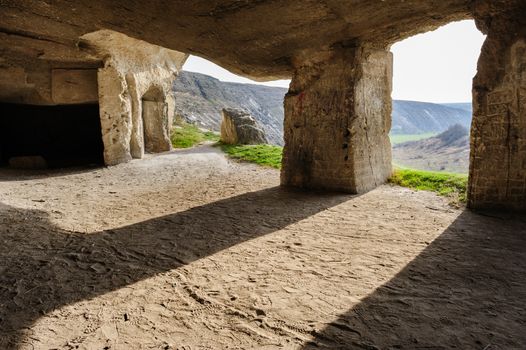 Abandoned limestone mines in Old Orhei, Moldova