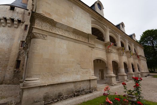 Main facade of Dampierre-sur-Boutonne castle in charente maritime , France