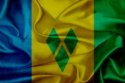 Saint Vincent Grenadines grunge waving flag