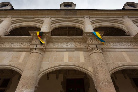 Facade archery  of Dampierre-sur-Boutonne castle in charente maritime , France