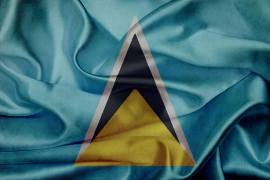 Saint Lucia grunge waving flag