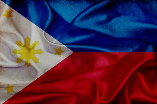 Philippines grunge waving flag