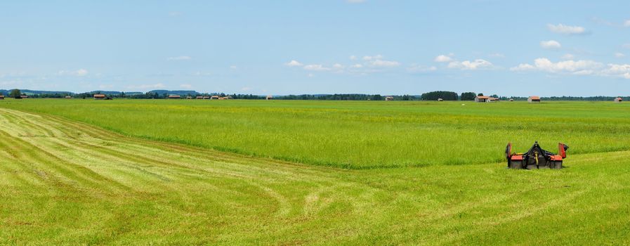 Wiesenlandschaft bei Schlehdorf am Kochelsee Panorama
