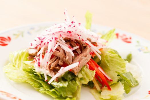 salad with beef