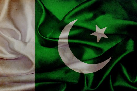 Pakistan grunge waving flag