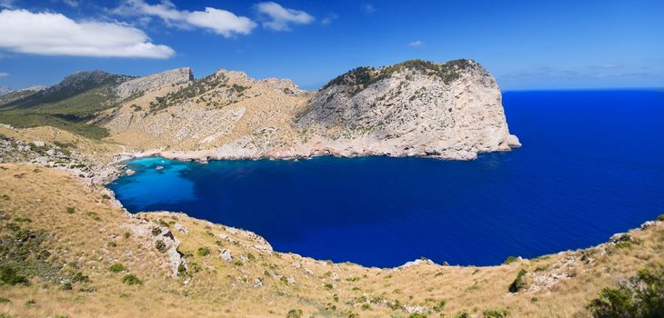 Beautiful Beach Bay, Cala Figuera on Cape Formentor in Mallorca, Spain ( Balearic Islands )