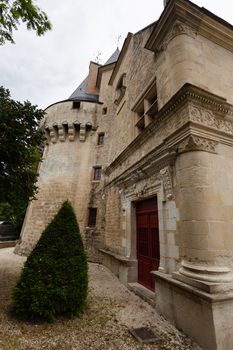 Lateral facade of Dampierre-sur-Boutonne castle in charente maritime , France