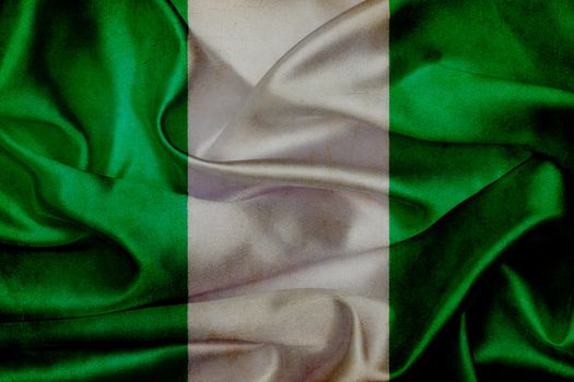 Nigeria grunge waving flag