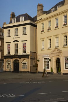 Traditional Public House, or Pub, in Georgian style buildings in the historic city of Bath in Somerset, England