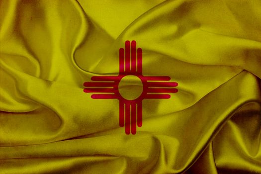 New Mexico grunge waving flag