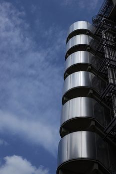 Modern architecture of the Lloyds building in London, United Kingdom