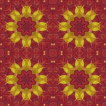 Artistic background, abstract seamless floral pattern with colorful leaves of plants