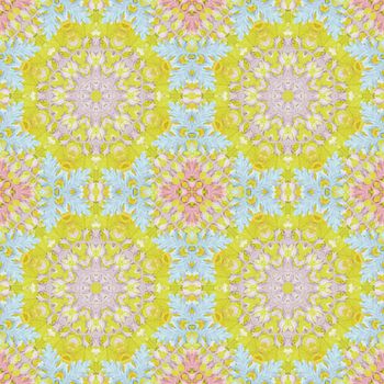 Artistic background, abstract seamless floral pattern with colorful leaves of plants