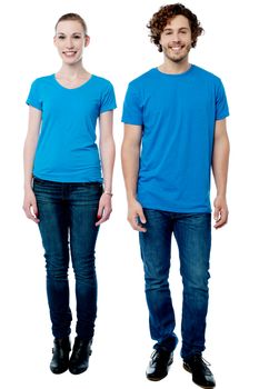 Full length portrait of fashionable young couple