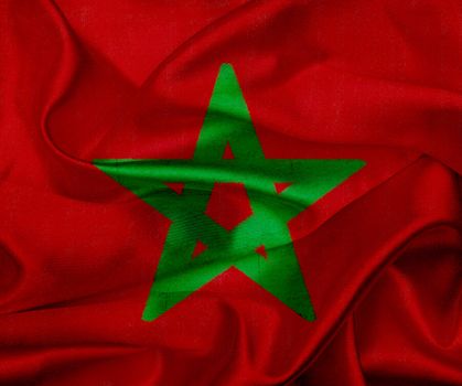 Morocco grunge waving flag