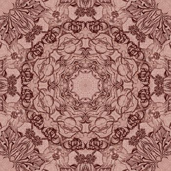 Seamless artistic background, abstract graphic pattern on vintage linen canvas