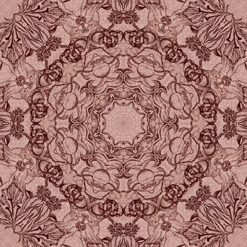 Seamless artistic background, abstract graphic pattern on vintage linen canvas