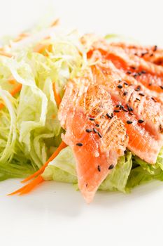 japanese salad with salmon