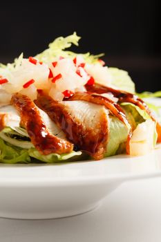 salad with smoked eel