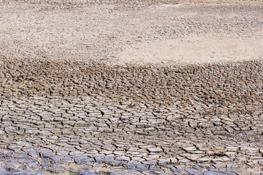 Cracks in the land in rural areas, Thailand