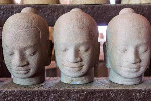 Three Head of buddha statue