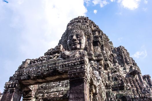 Face towers of Buddha in Bayon temple