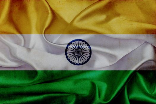India grunge waving flag