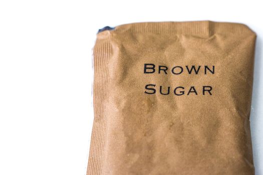A bag of brown sugar - isolated over white background