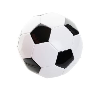 A leather soccer ball isolated on a white background.