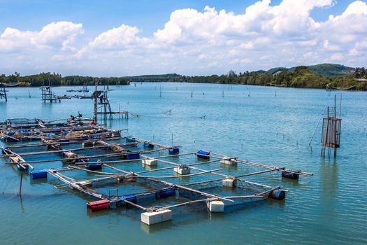 Cage aquaculture farming, Thailand