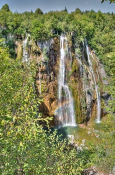 The bigest waterfall (Veliki Slap) at Pltvice Lakes in Croatia