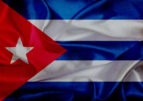 Cuba grunge waving flag