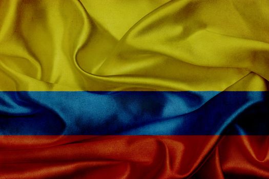 Colombia grunge waving flag
