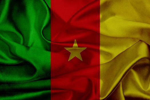 Cameroon grunge waving flag