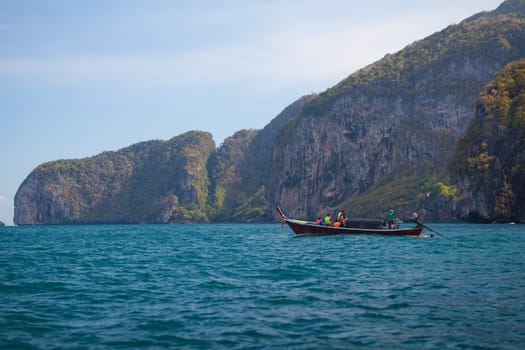 Boat on the sea in Southern of Thailand