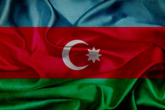 Azerbaijan grunge waving flag