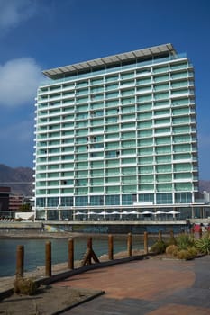 Modern hotel overlooking the Pacific Ocean at Antofagasta in the Atacama Region of Chile