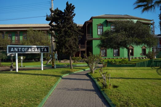 Historic railway buildings of the Ferrocarril de Antofagasta a Bolivia (FCAB) in the port city of Antofagasta, Chile