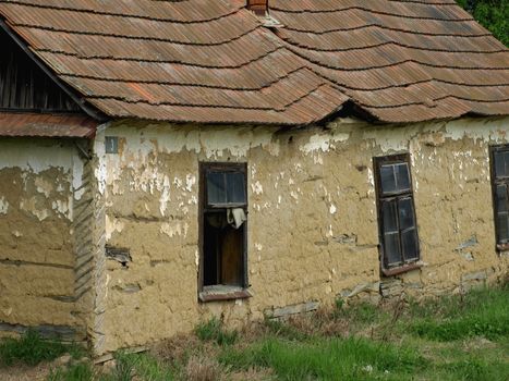old abandoned ruined house in the countryside     