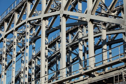 fragment riveted  of the railway bridge
