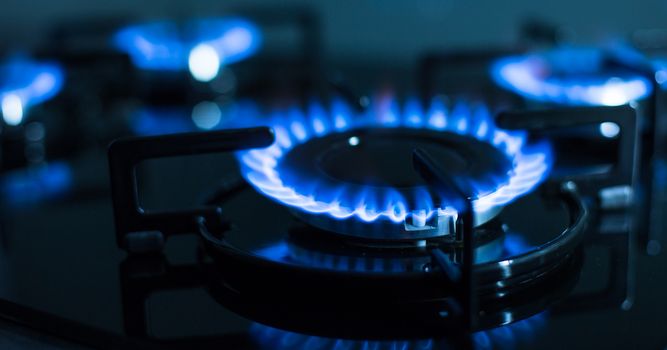 FLames of gas stove (shallow DOF)