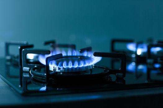 FLames of gas stove (shallow DOF)