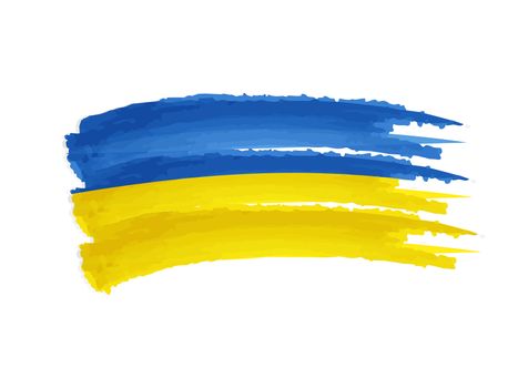 Ukrainian flag - isolated hand drawn illustration banner